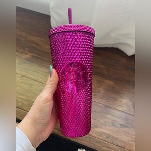 Metallic pink Starbucks cup